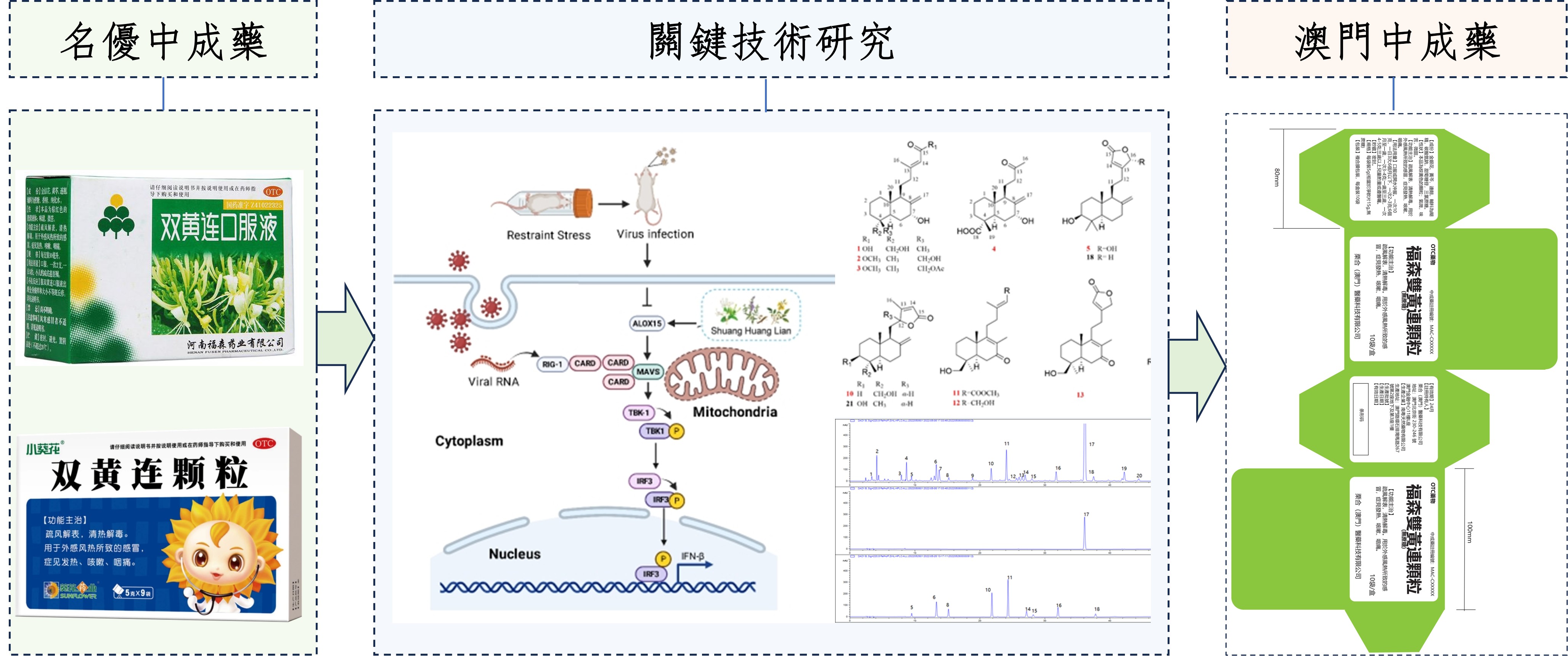 雙黃連顆粒澳門同名同方藥研發